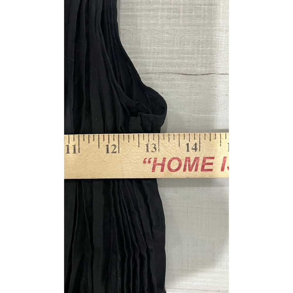 Women's new Eileen Fisher Black Tiered Midi Dress L - Picture 6 of 9